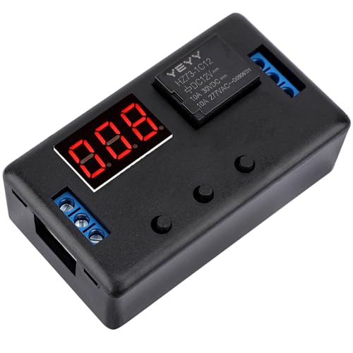 DROK مؤقت ريلاي DROK 12V، عرض LED 4 أوضاع تشغيل وإيقاف، ريلاي تأخير زمني للسيارات، مفتاح تأخير كهربائي من 0.1 ثانية إلى 999 دقيقة - Image 1