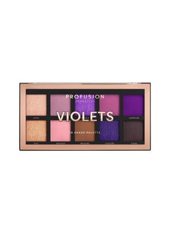 Profusion Cosmetics Profusion Cosmetics Violets 10 Shade Eyeshadow Palette, Glows Elegance and Sophistication With Captivating Vibrant Colors Achieve Stunning Eye and Rise Your Makeup Routine With Premium Beauty Tool  - Image 1
