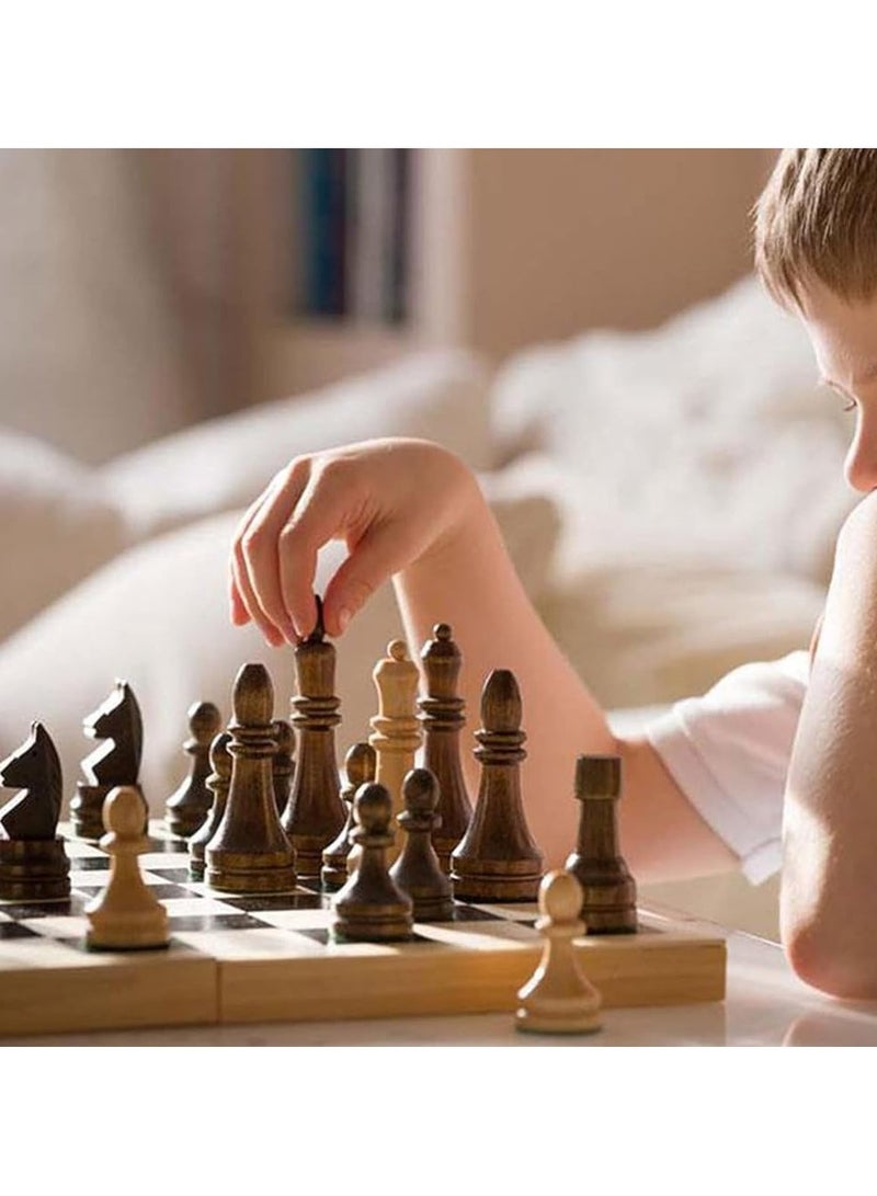 مجموعة شطرنج خشبية مغناطيسية  - لوحة شطرنج قابلة للطي مقاس 15 بوصة مع قطع مصنوعة يدويًا، لعبة شطرنج محمولة للسفر للبالغين والأطفال، مناسبة للبطولات والمبتدئين مع فتحات تخزين و2 ملكات إضافية - Image 2