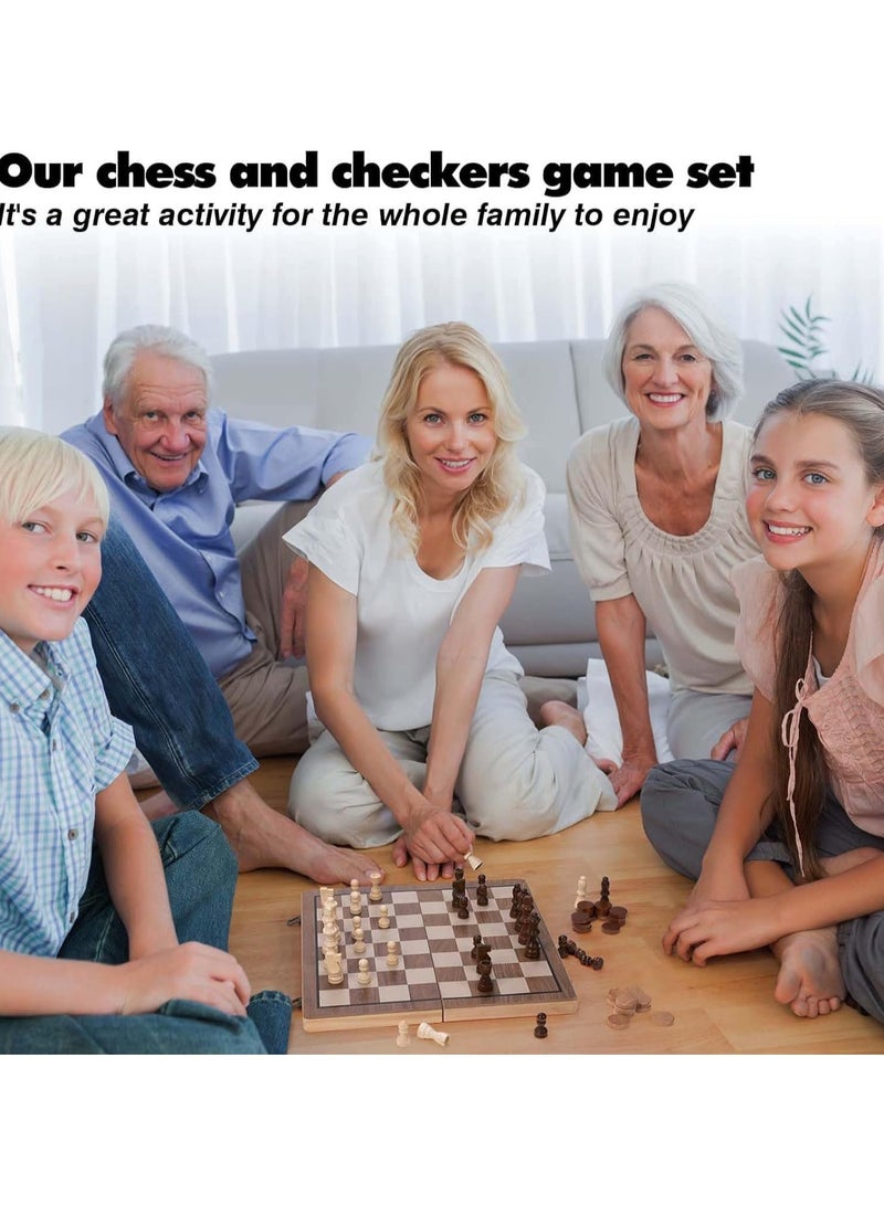 مجموعة شطرنج خشبية مغناطيسية  - لوحة شطرنج قابلة للطي مقاس 15 بوصة مع قطع مصنوعة يدويًا، لعبة شطرنج محمولة للسفر للبالغين والأطفال، مناسبة للبطولات والمبتدئين مع فتحات تخزين و2 ملكات إضافية - Image 4