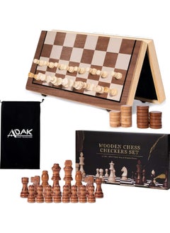 ADAK Magnetic Wooden Chess Set – 15-Inch Folding Chess Board with Handmade Pieces, Portable Travel Chess Game for Adults & Kids, Tournament & Beginner Friendly with Storage Slots and 2 Extra Queens - pzsku/Z8786D03E04779827FB00Z/45/_/1740933143/a9fa389b-f54a-43f4-b3f1-62c69d3ec0d8