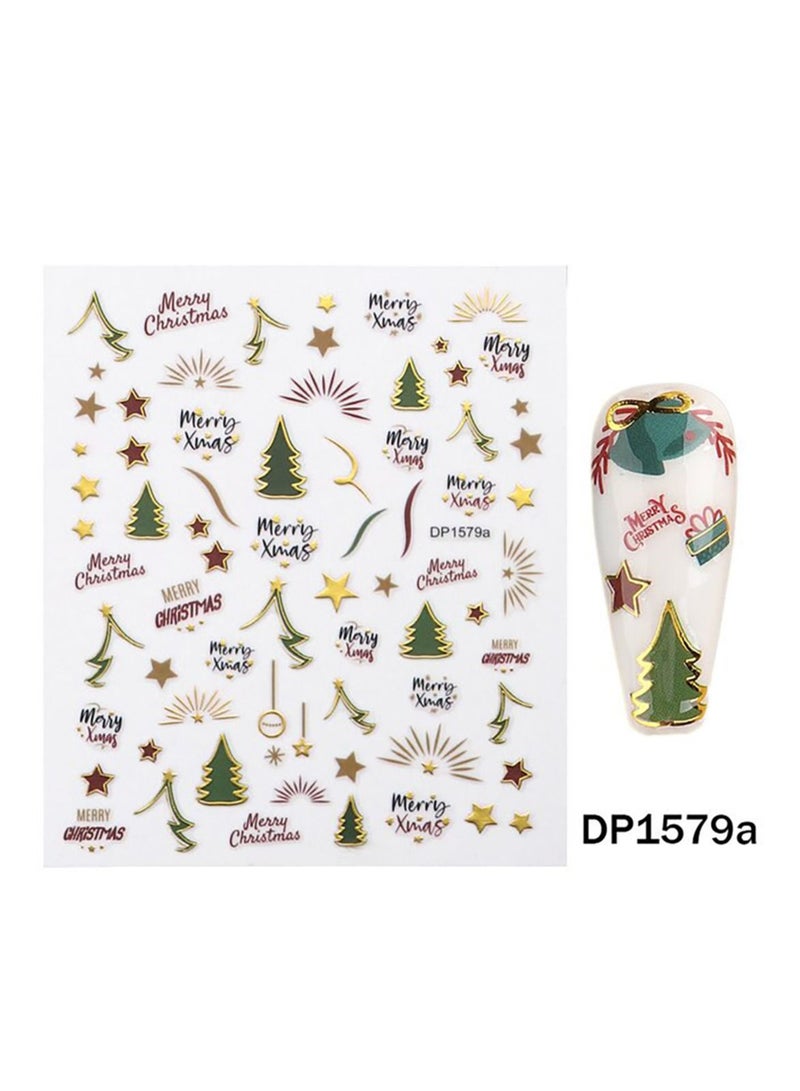 brunson Christmas Nail Stickers Decals, Winter Snowflakes Snowman 3D Self-Adhesive Nail Art Stickers Cute Elk Santa Claus Design Nail Decorations Xmas DIY Manicure Supplies for Women Girls - Image 2