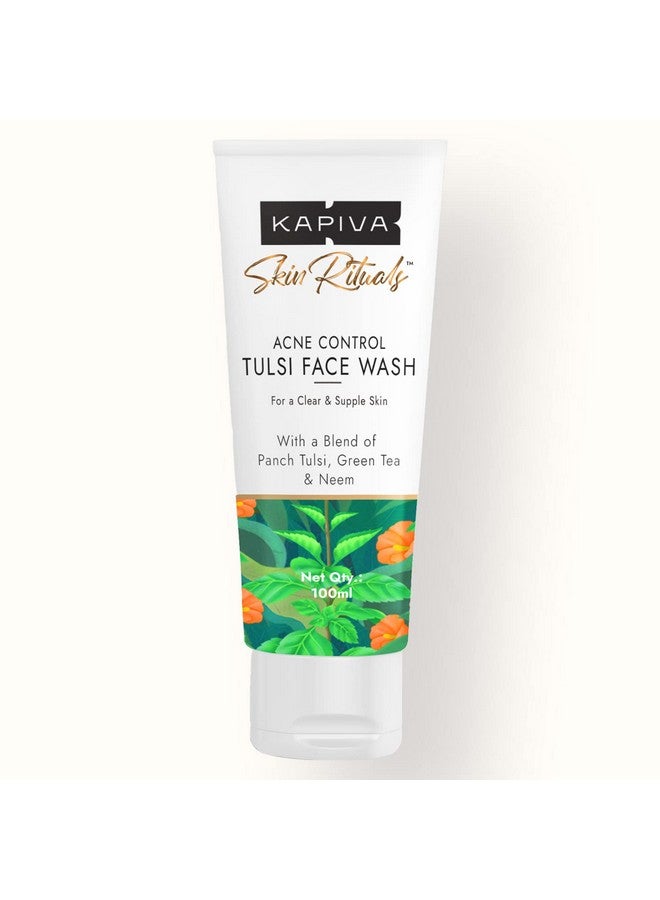 Kapiva Acne Control Tulsi Face Wash | Reduces Active Acne & Scars | For All Skin Types | 0% Parabens, Sulfates, Silicones - Image 1