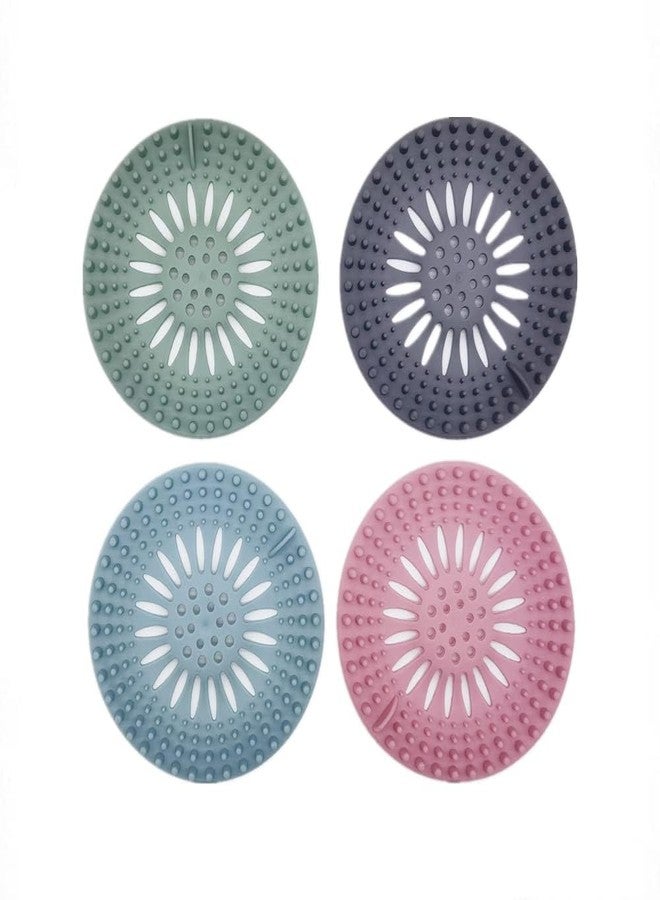 Eletree Silicone Sink Strainer | Durable Kitchen & Bathroom Drain Filter with Suction Cups | Traps Hair, Vegetable Scraps & Debris | Easy-to-Clean Reusable Drain Stopper (Set of 4) - Image 1