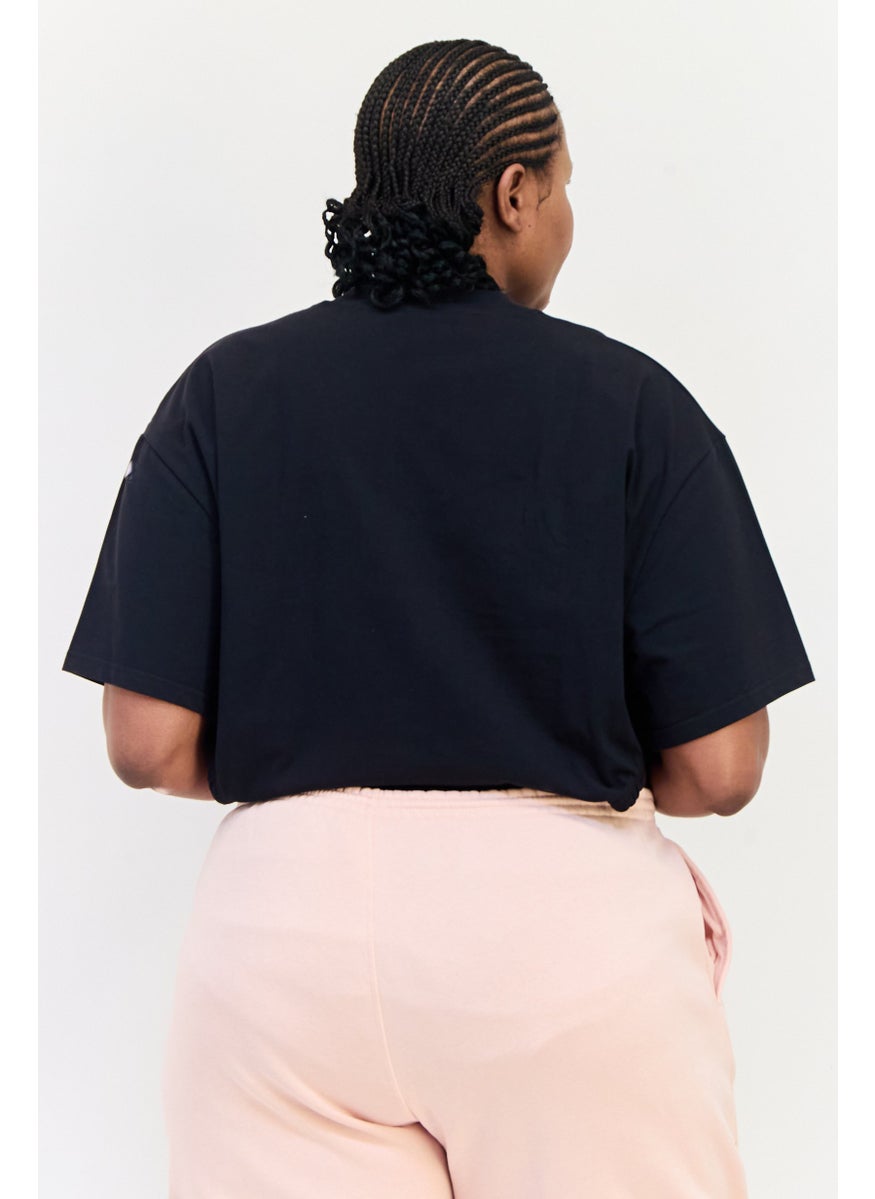 Adidas Women Plus Size Short Sleeves Training  Bodysuits, Black  - Image 3