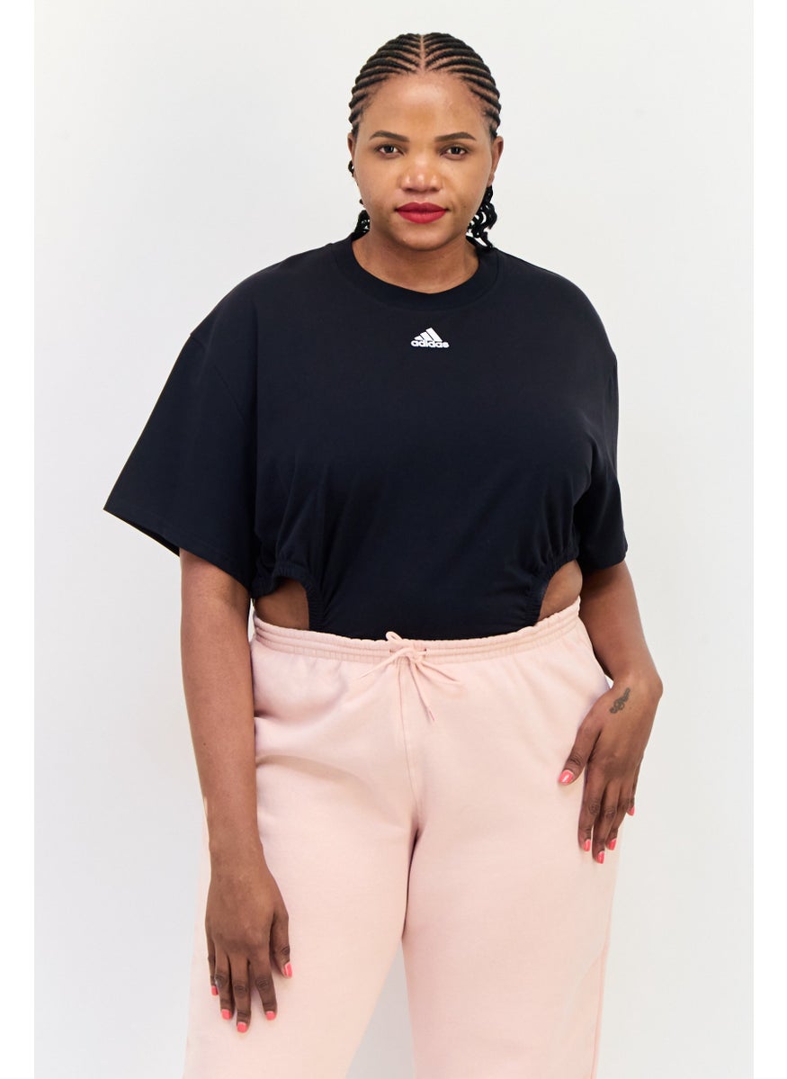 Adidas Women Plus Size Short Sleeves Training  Bodysuits, Black  - Image 1
