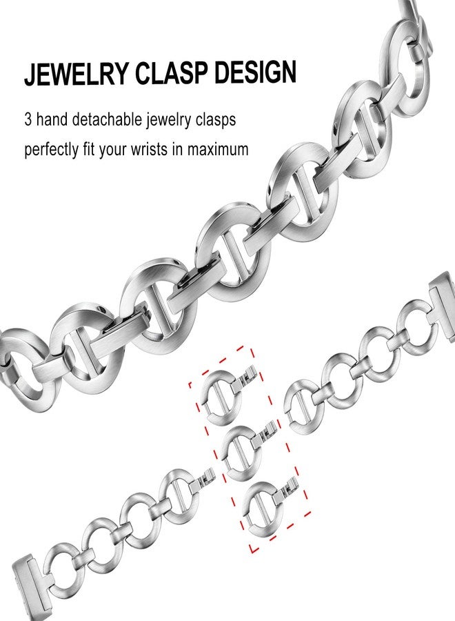 TRUMiRR Watchband for Fitbit Charge 6 / Charge 5, Stainless Steel Band Jewelry Ring Strap for Fitbit Charge 6 / Charge 5 - Image 5