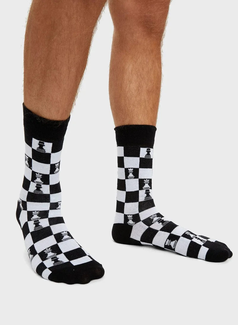 DeFacto 2 Pack Assorted Crew Socks