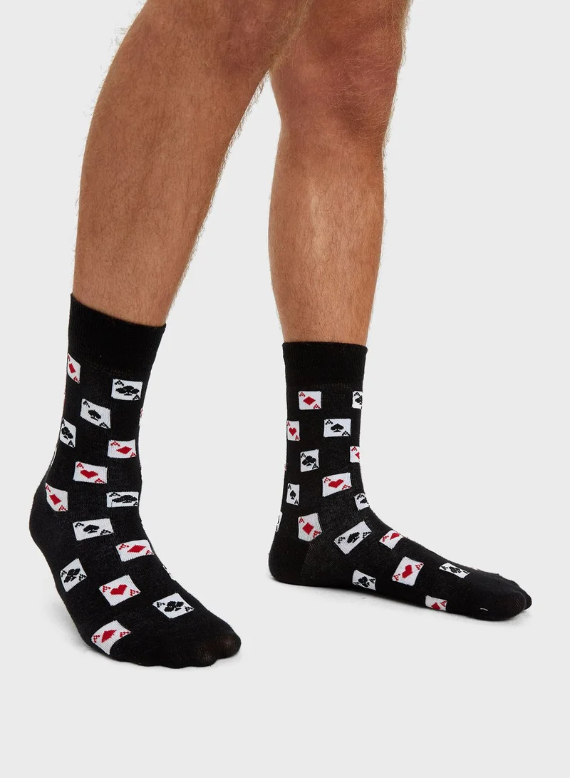 DeFacto 2 Pack Assorted Crew Socks