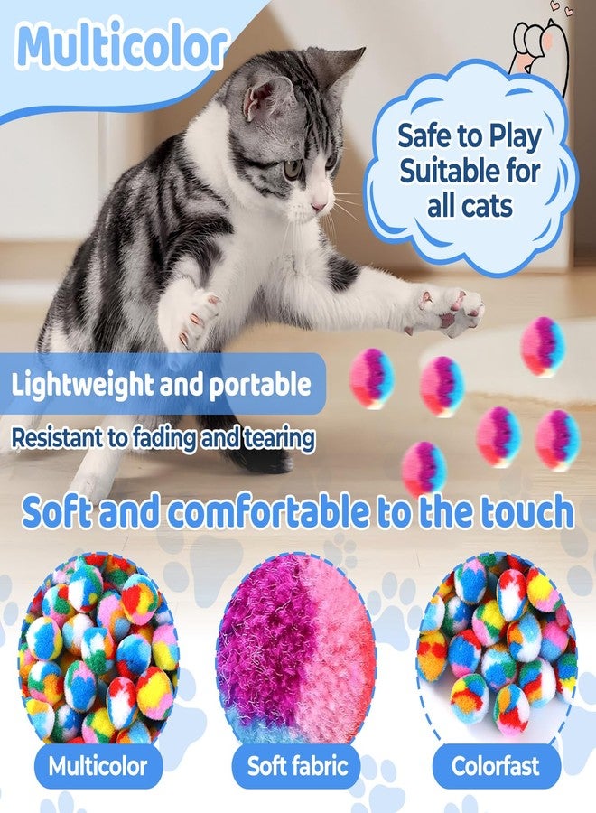 OLLBIT Cat Toy Ball,30PCS 1.6'' Pom Pom Balls,Rainbow Kitten Puff Balls,Training Colorful Fuzzy Kitty Ball for Cat Kitten Playing and Exercising - Image 3