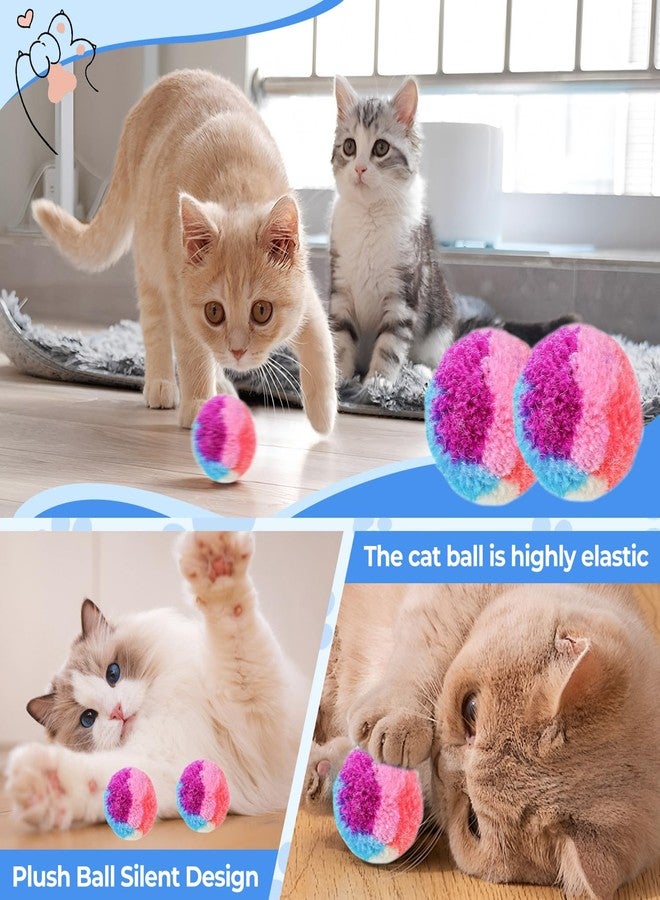 OLLBIT Cat Toy Ball,30PCS 1.6'' Pom Pom Balls,Rainbow Kitten Puff Balls,Training Colorful Fuzzy Kitty Ball for Cat Kitten Playing and Exercising - Image 4