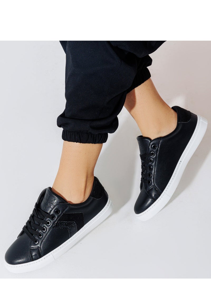 Run  Sneakers Flat-Side Arrows-SN-8-BLACK  - Image 3