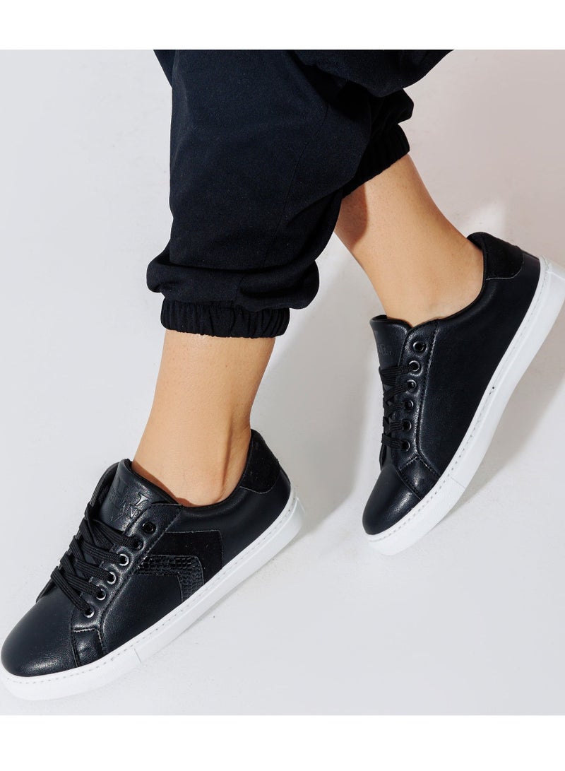 Run  Sneakers Flat-Side Arrows-SN-8-BLACK  - Image 1