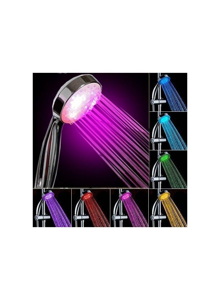 رأس دش متغير الألوان بإضاءة LED، رؤوس دش LED للحمام، 7 ألوان من أضواء LED متغيرة تلقائيًا، رأس دش محمول باليد - Image 3