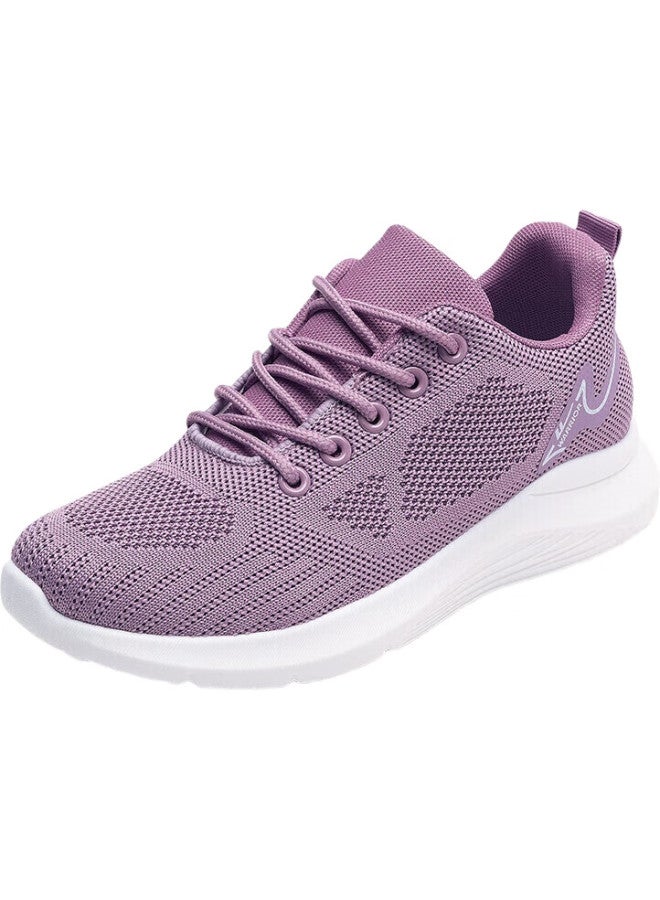 Warrior Official Spring And Autumn Fly-Knit Breathable Comfortable Casual Mesh Mom Women'S Shoes Kghc452Yd Purple-Red 38 - Image 2