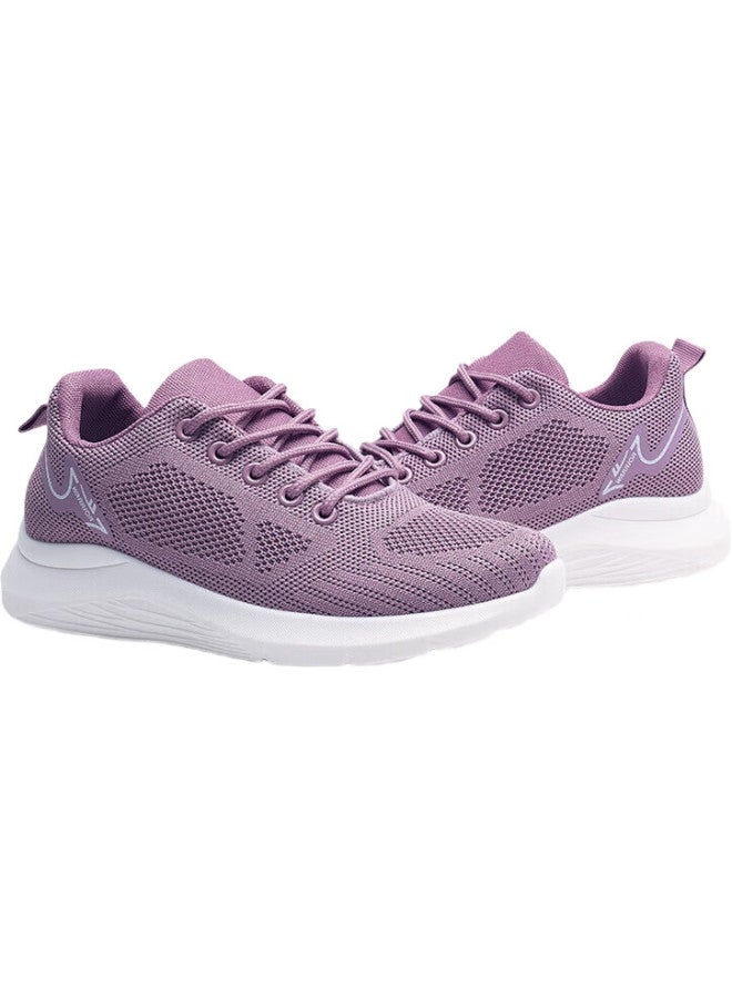 Warrior Official Spring And Autumn Fly-Knit Breathable Comfortable Casual Mesh Mom Women'S Shoes Kghc452Yd Purple-Red 38 - Image 3