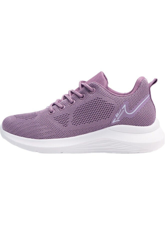 Warrior Official Spring And Autumn Fly-Knit Breathable Comfortable Casual Mesh Mom Women'S Shoes Kghc452Yd Purple-Red 38 - Image 1