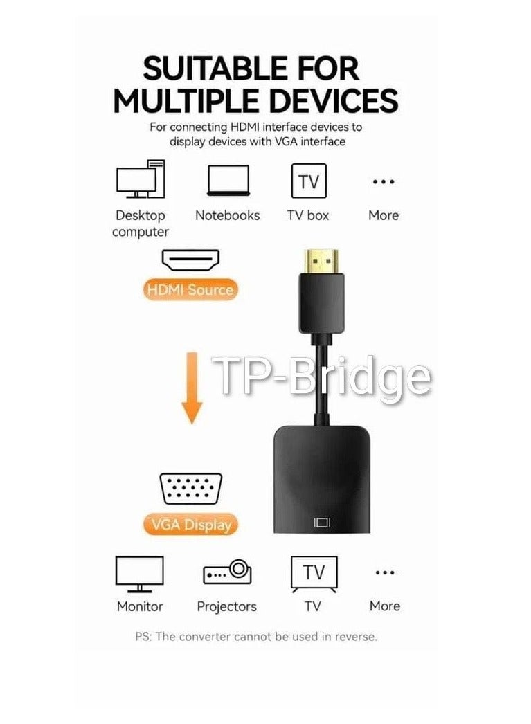 TP-BRIDGE HDMI to VGA High-Definition HDPC Audio And Video Converter, HDMI to VGA Cable with Audio Power Supply, 1080P Adapter Cable for Connecting Laptops to High-Definition Monitors - Image 3