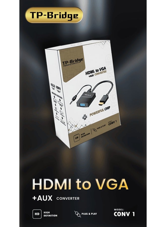 TP-BRIDGE HDMI to VGA High-Definition HDPC Audio And Video Converter, HDMI to VGA Cable with Audio Power Supply, 1080P Adapter Cable for Connecting Laptops to High-Definition Monitors - Image 4