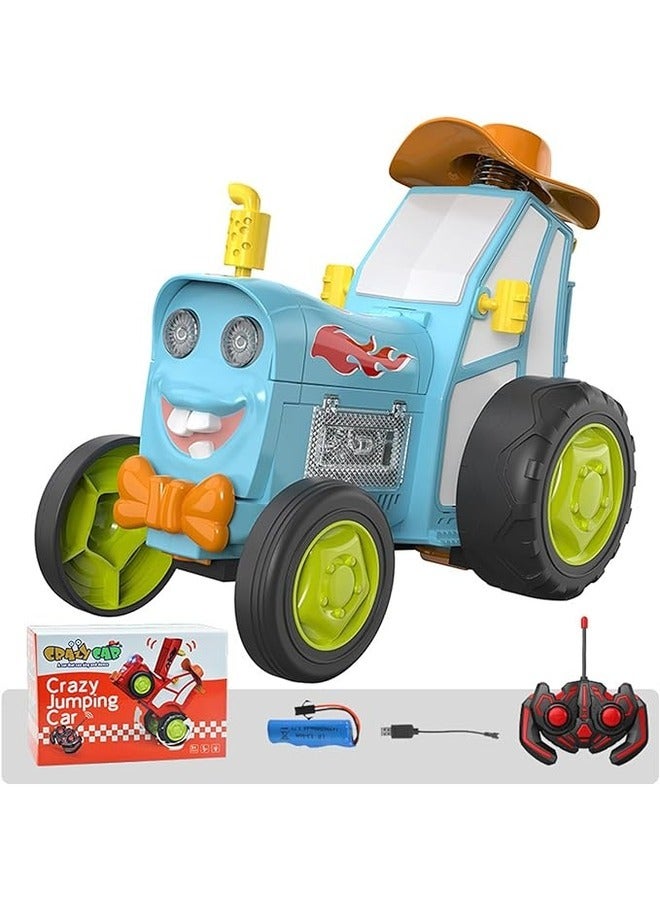 Toy Box Crazy Jumping Car, Remote Control Car, RC Car with LED Light Music Rocking Tumbling, Rechargeable Stunt Dancing Car,Wireless Remote Dancing Stunt Car  - Image 1