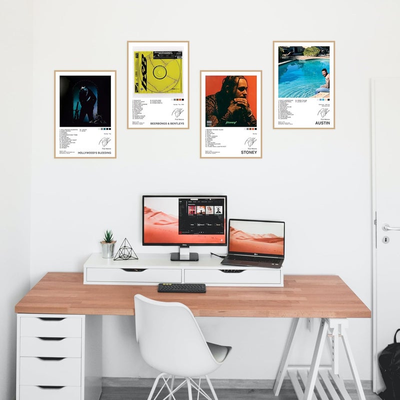 CodersParadise ملصقات ألبوم موسيقى بوست مالون - عبوة من 6 | 8 × 12 بوصة (حجم A4) ديكور فني للجدران | نقاط لاصقة متضمنة | ملصقات جمالية لغرفة النوم، غرفة المعيشة والمكتب - Image 4
