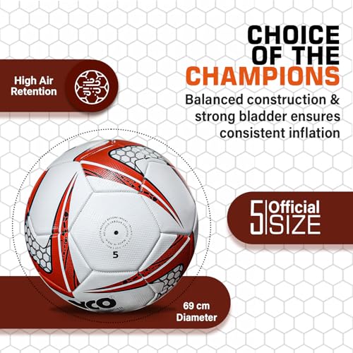 Synco Football Thunder | Pro Trainer Football for Training & Matches | 3 Layer PVC Machine Stitched | 32 Panel | Suitable for Soft & Turf Grounds | Soccer Ball Size 5 - Image 3