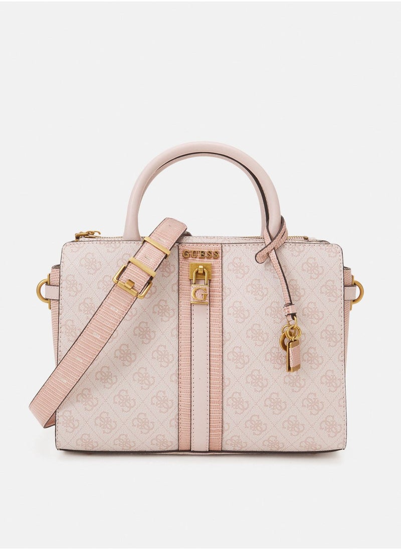 GUESS - Guess Ginevra Logo Elite Society Satchel, Satchel, Top Handle, Detachable Shoulder Strap, Women, One Size - Image 1