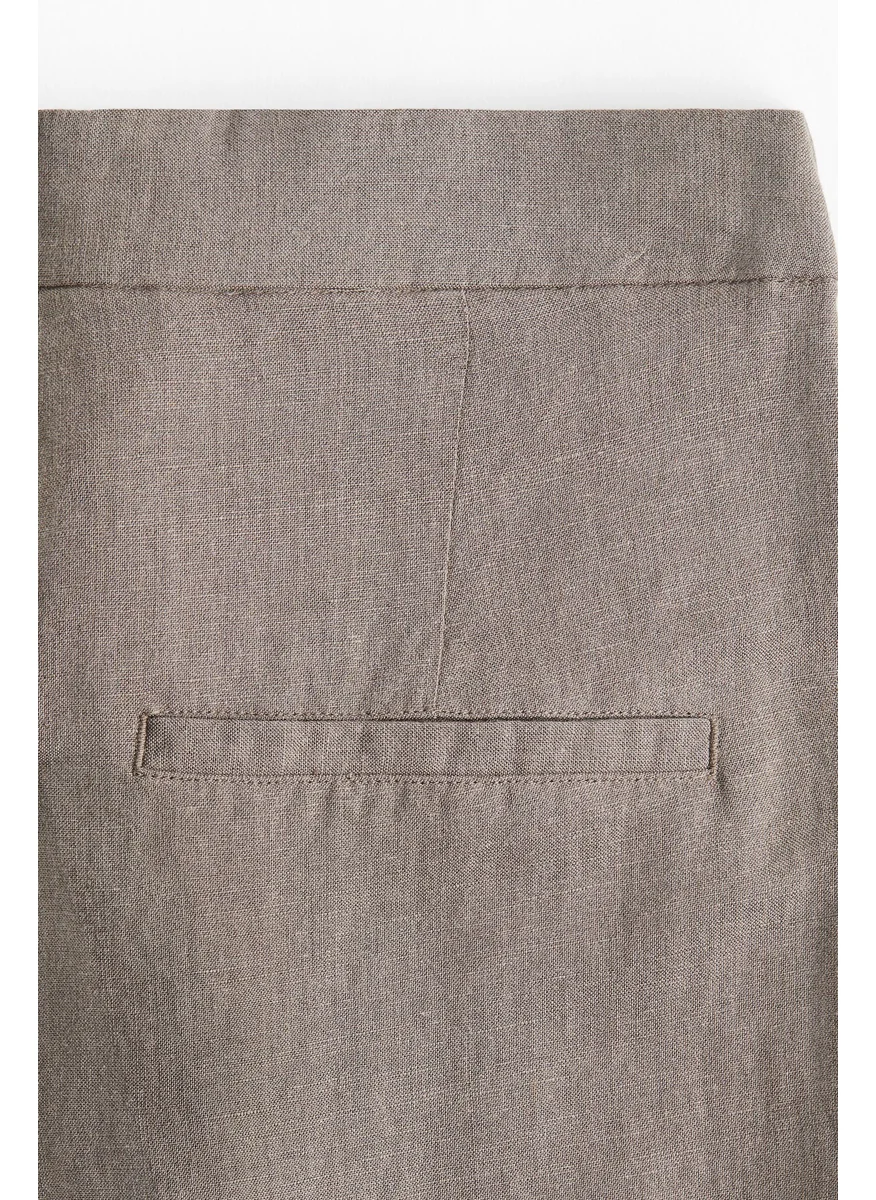 اتش اند ام Wide Linen-Blend Trousers