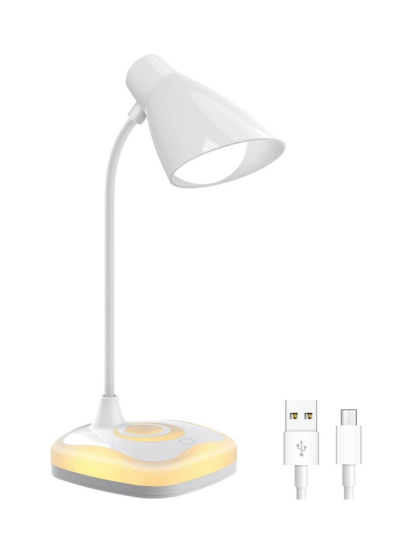 SYOSI LED Desk Lamp, USB Rechargeable Table Lamp with 3 Levels Brightness Touch Sensor Control, Mood Light on Base Energy-Saving Portable Reading Light for Study Bedroom Office Working, Home  - Image 1
