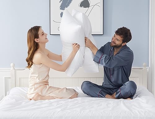 HOMTEC Pillow Cases, King Size Cotton Percale Weave Pillowcases, Pre-Shrunk Breathable and Hypoallergenic Pillowcases, Set of 2 (2 Piece King 20 Inch x 40 Inch, White) - Image 2