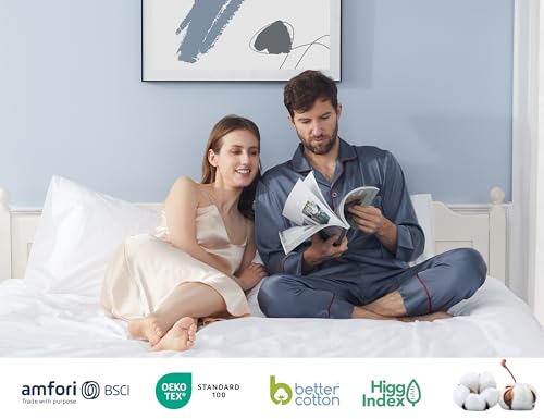HOMTEC Pillow Cases, King Size Cotton Percale Weave Pillowcases, Pre-Shrunk Breathable and Hypoallergenic Pillowcases, Set of 2 (2 Piece King 20 Inch x 40 Inch, White) - Image 5