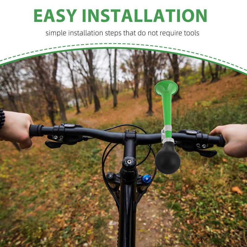 Green Mountain Bike Air Horn Metal Bicycle Bell Safety Warning Handlebar Accessory - Image 4