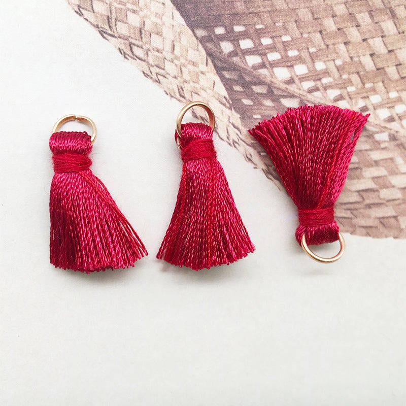 1 tassel handmade multicolor wholesale DIY handmade earrings keychain bag pendant accessories tassel hanging tassel Burgundy tassel 14729