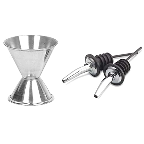 Dynore Stainless Steel Double Sided 30/60 peg Measure with 2 Wine Pourer - Image 1