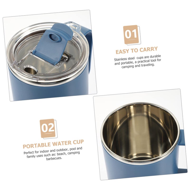 Stainless Steel Insulated Travel Mug With Leak Proof Lid And Spoon For Camping Outdoor - Image 5