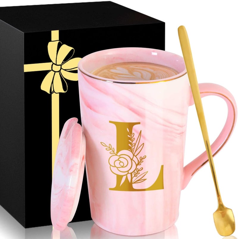 MNZZ Personalized Ceramic Coffee Mug with Lid Tea Cup Women Lady Boss Gifts Coworker Colleague Manager Team Member Employee Boss Executive Assistant Inter Birthday Farewell Leaving Retirement Christmas,L - Image 1