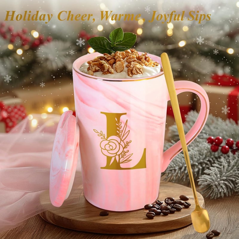 MNZZ Personalized Ceramic Coffee Mug with Lid Tea Cup Women Lady Boss Gifts Coworker Colleague Manager Team Member Employee Boss Executive Assistant Inter Birthday Farewell Leaving Retirement Christmas,L - Image 3