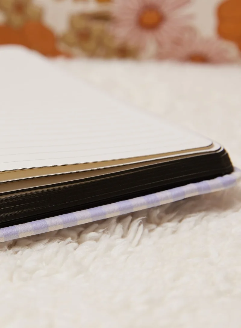 Typo Purple Gingham Notebook Elastic Closure