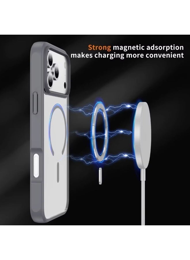 جراب مغناطيسي بتصميم جلد فاخر لهاتف iPhone 17 Pro Max – باللون الأسود الأنيق – غطاء حماية ضد الصدمات مزود بحلقة مغناطيسية وحماية عدسة الكاميرا (أسود) - Image 4