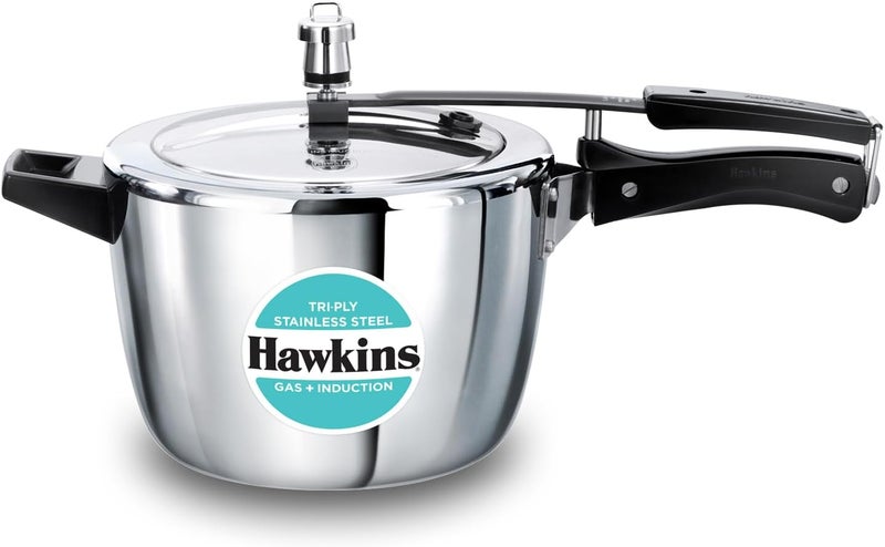 Hawkins 4.5 Litre Triply Stainless Steel Pressure Cooker, Inner Lid Cooker, Silver (HSST45) - Image 1