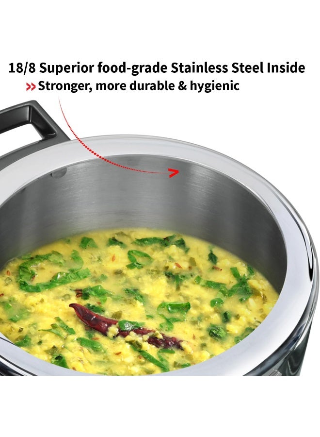 Hawkins 4.5 Litre Triply Stainless Steel Pressure Cooker, Inner Lid Cooker, Silver (HSST45) - Image 4