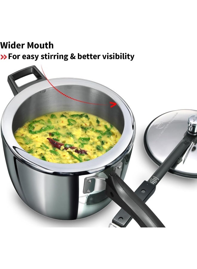 Hawkins 4.5 Litre Triply Stainless Steel Pressure Cooker, Inner Lid Cooker, Silver (HSST45) - Image 3