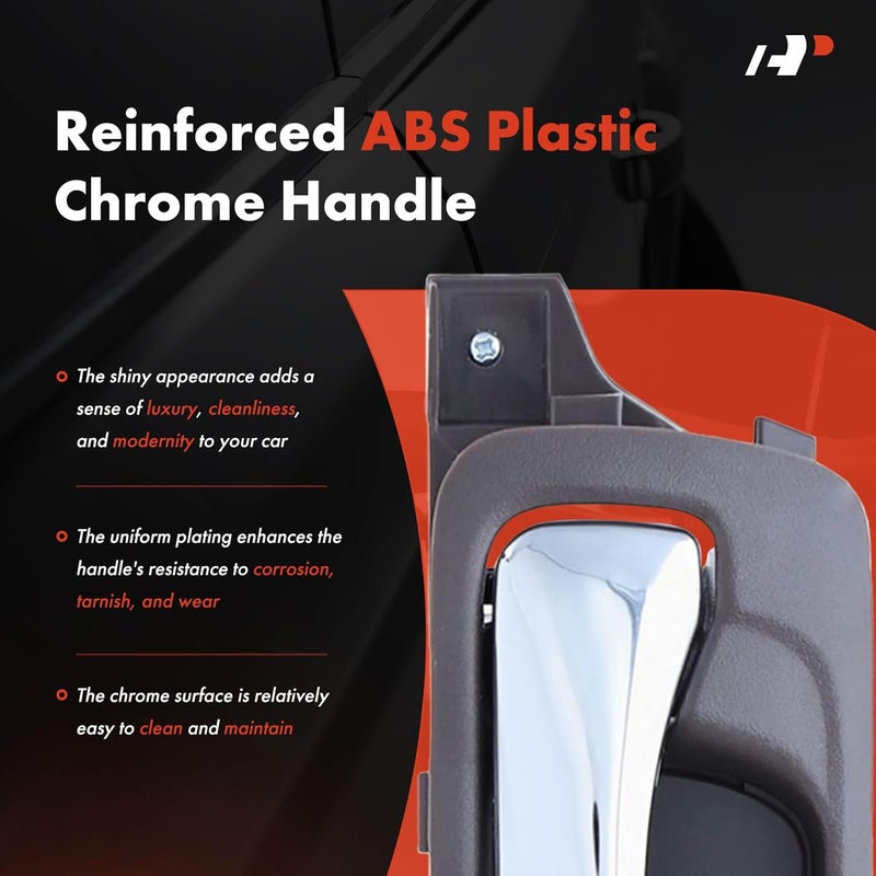A-Premium Inside Interior Door Handles Compatible with Honda Accord 2003 2004 2005 2006 2007 Sedan, Brown Housing with Chrome Lever, 4-PC Set, Front & Rear Driver and Passenger Side - Image 4