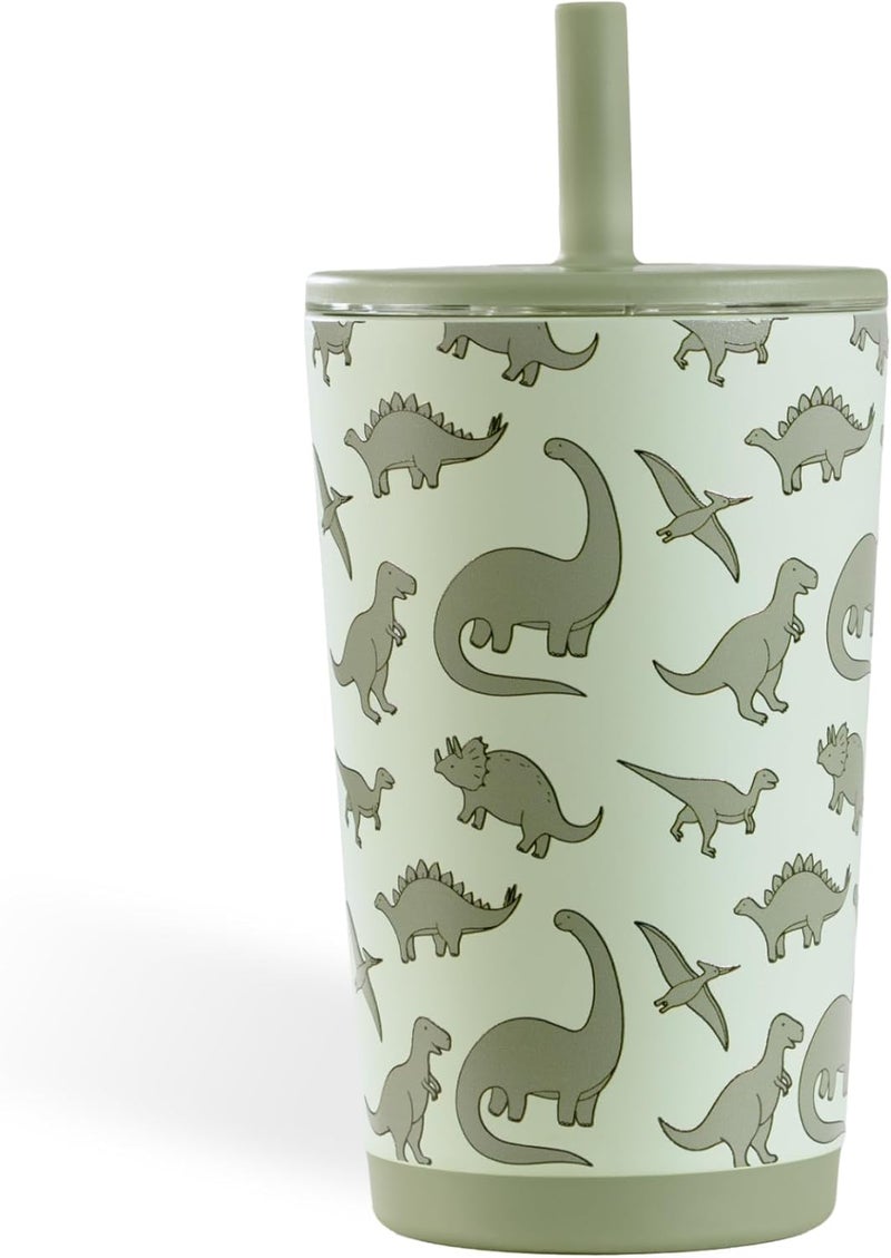HydroJug Everyday Tumbler 14 oz – Ceramic-Lined Insulated Tumbler with Straw and Soft-Touch Lid, Cup Holder Friendly, Double-Wall Vacuum Insulation, Reusable Travel Cup – Dinosaur - Image 3