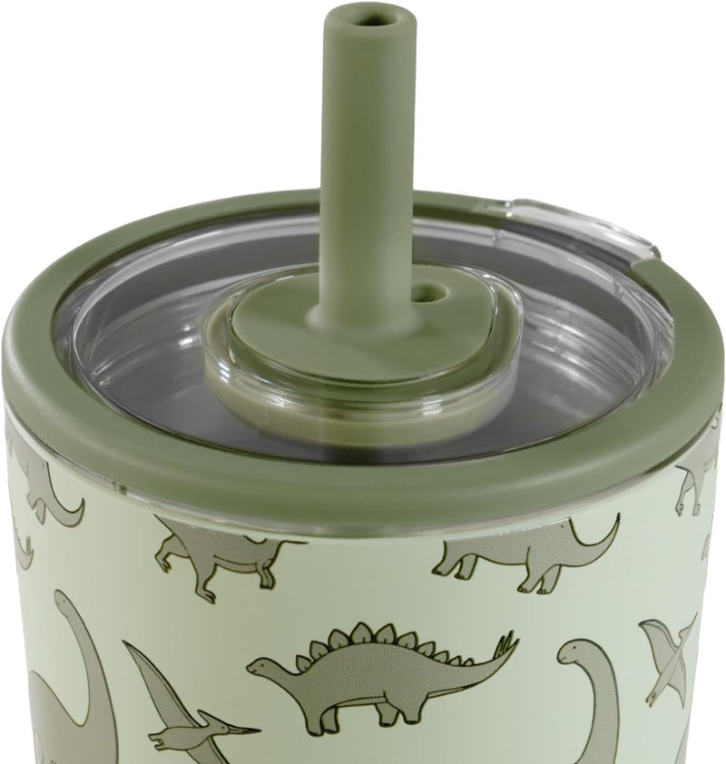 HydroJug Everyday Tumbler 14 oz – Ceramic-Lined Insulated Tumbler with Straw and Soft-Touch Lid, Cup Holder Friendly, Double-Wall Vacuum Insulation, Reusable Travel Cup – Dinosaur - Image 2