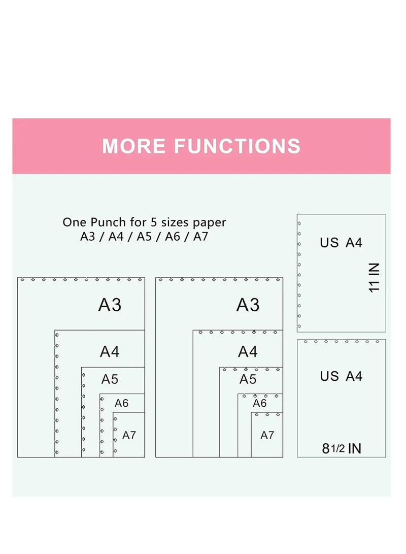 Mushroom Discbound Hole Punch, 4 Holes Mushroom Paper Puncher for Disc Bound Planner (Pink)