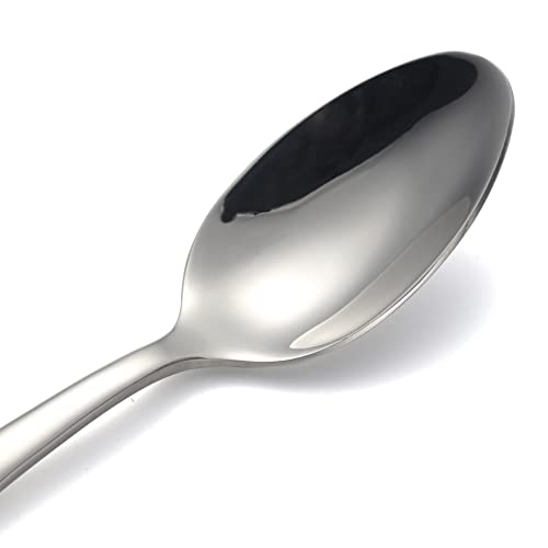 X-zrew Dinner Spoons Set of 4 Stainless Steel Silverware Spoons Set Soup Spoon Tablespoons for Home Kitchen Restaurant - Image 3