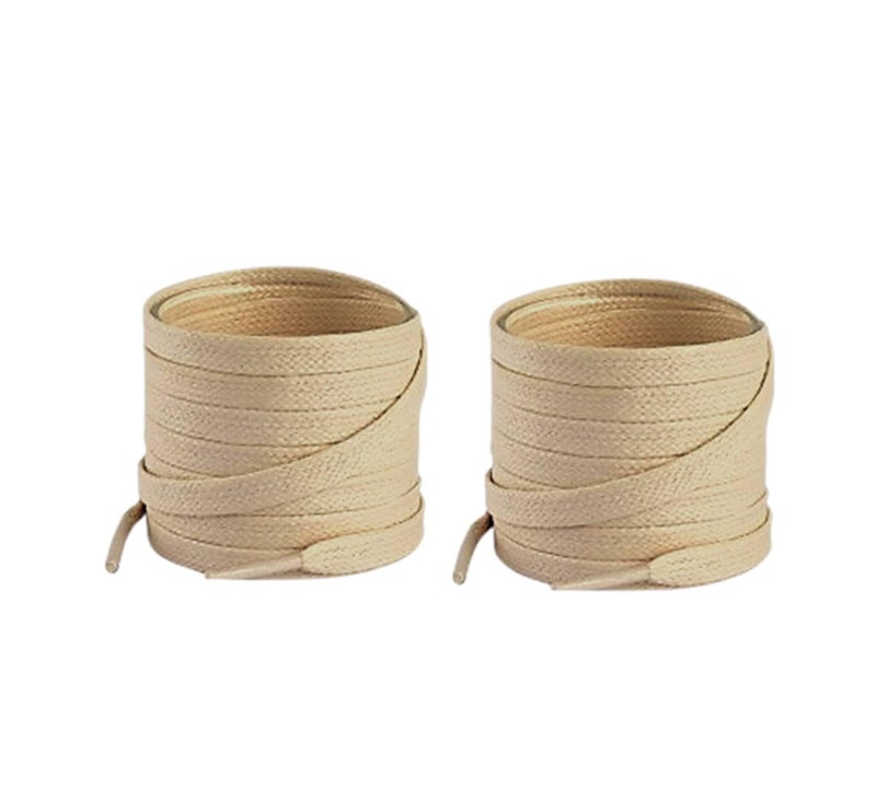 Lify 2 Pair Polyester Flat Shoe Laces for Athletic, Running - 5/16 Wide Shoelaces for Sneakers Shoes Boot Strings (150CM (59.05 Inch), Beige) - Image 1
