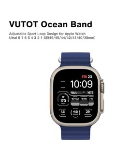 ten.tech Ten Tech Silicone Band for Apple Watch Ultra/Ultra 2 49mm 45mm 44mm 42mm, Waterproof Soft Silicone Sports Band for iWatch Ultra SE 8/7/6/5/4/3/2/1, navy blue  - Image 2