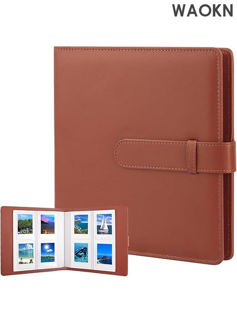 دبليو أيه أو كي أن ألبوم صور محمول صغير للعائلة مكون من 256 جيبًا، ألبومات ذكريات عائلية صغيرة، كتاب صور لكاميرا فوجي فيلم إنستاكس ميني لي بلاي 11 90 70 50S 26 25 9 8+ 8 7S طابعة كاميرا فورية للعائلة والزفاف والسفر والأولاد والبنات وهدايا أعياد الميلاد (بني) - Image 2